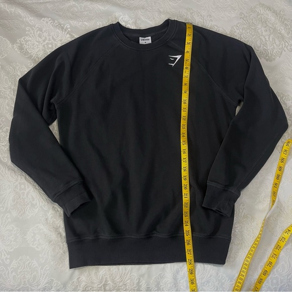 Gymshark Crest Crewneck Sweatshirt Slim Fit Black Mens Size Medium - Picture 6 of 7